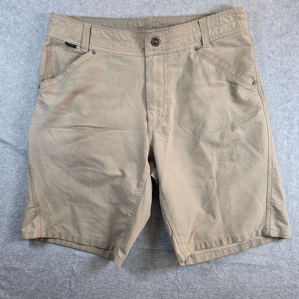 KUHL Ripstop Hiking Shorts Mens 34 Khaki Tan Outdoor Utility Performance